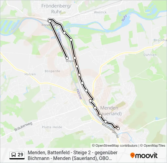 29 Bus Line Map