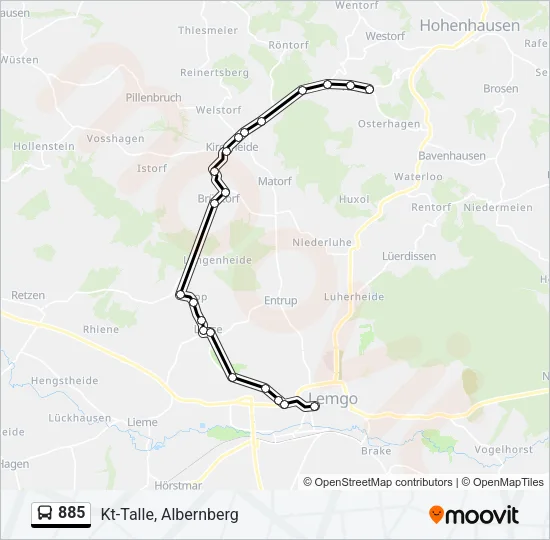 885 Bus Line Map