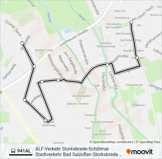 Автобус 941AL: карта маршрута