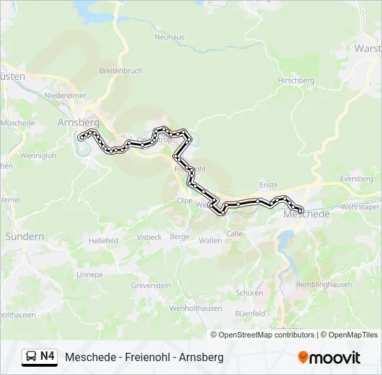 N4 Bus Line Map