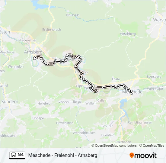 N4 Bus Line Map