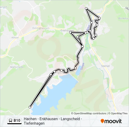 B10 Bus Line Map