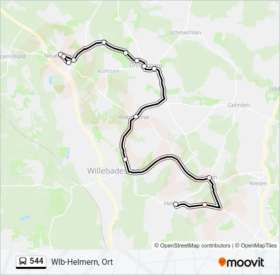544 Bus Line Map