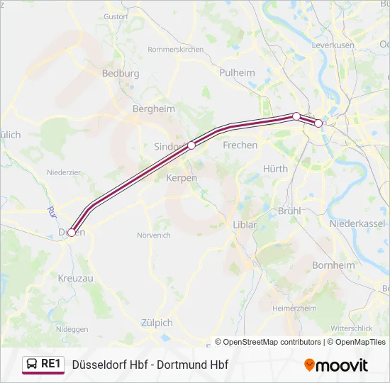 RE1 Bus Line Map