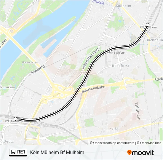 RE1 Bus Line Map