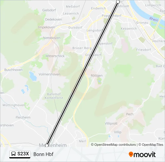S23X Bus Line Map