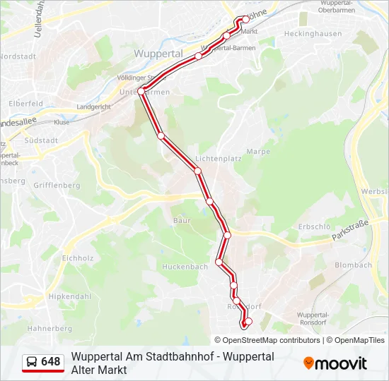 648 Bus Line Map