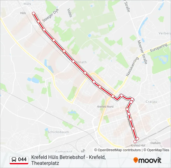 044 Bus Line Map