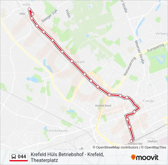 044 Bus Line Map