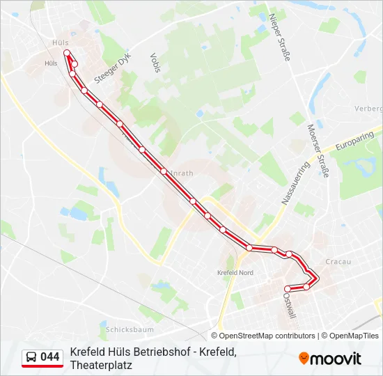 044 Bus Line Map