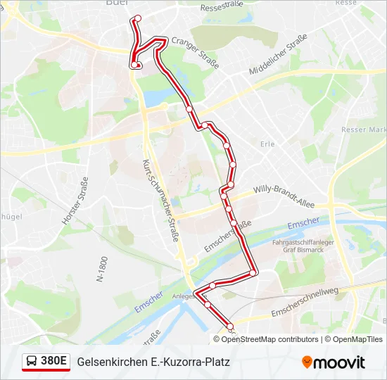 380E Bus Line Map