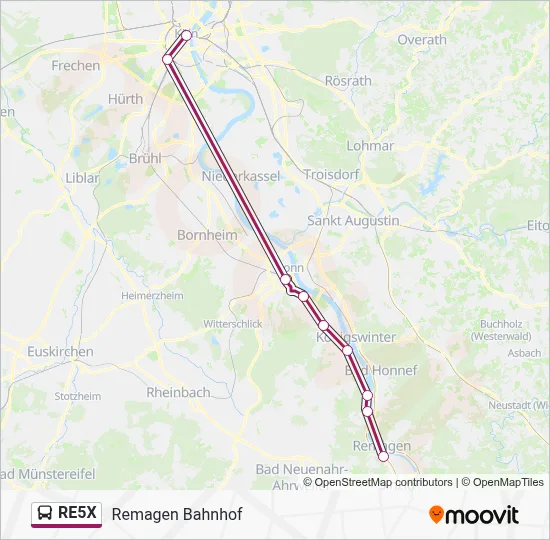 RE5X Bus Line Map