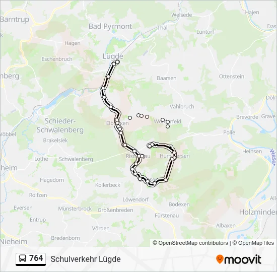 764 Bus Line Map