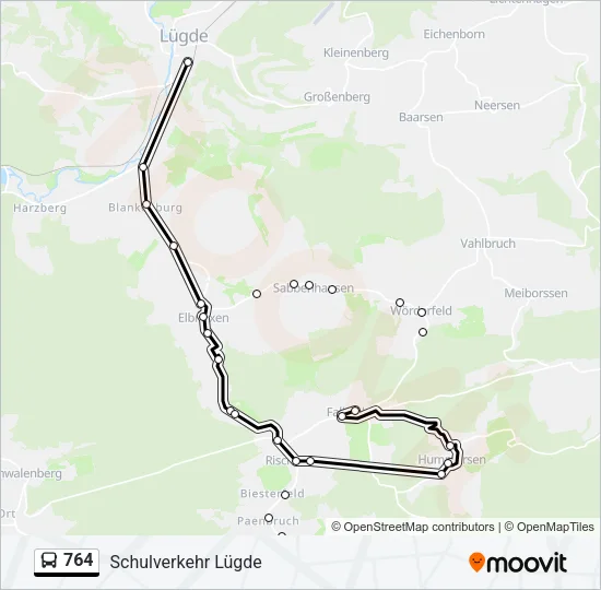 764 Bus Line Map