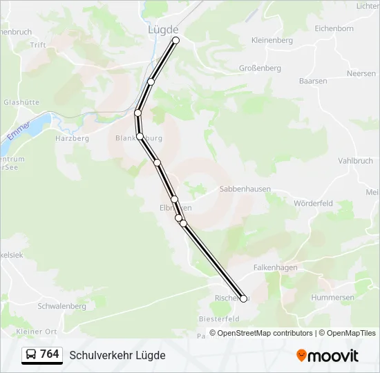 764 Bus Line Map