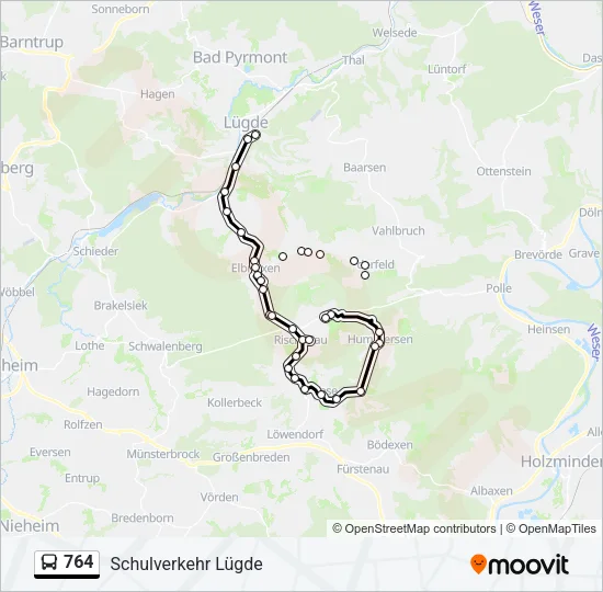 764 Bus Line Map