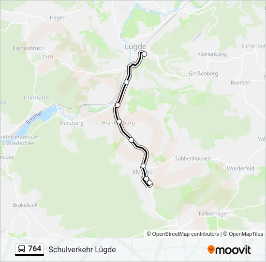 764 Bus Line Map