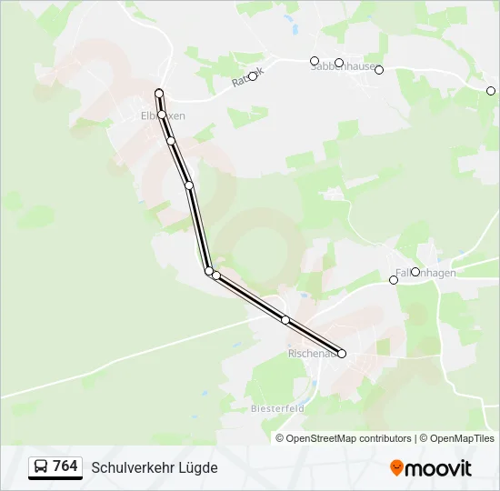 764 Bus Line Map