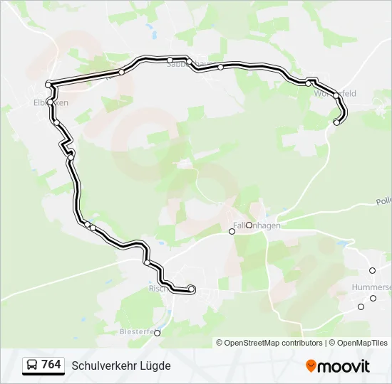 764 Bus Line Map