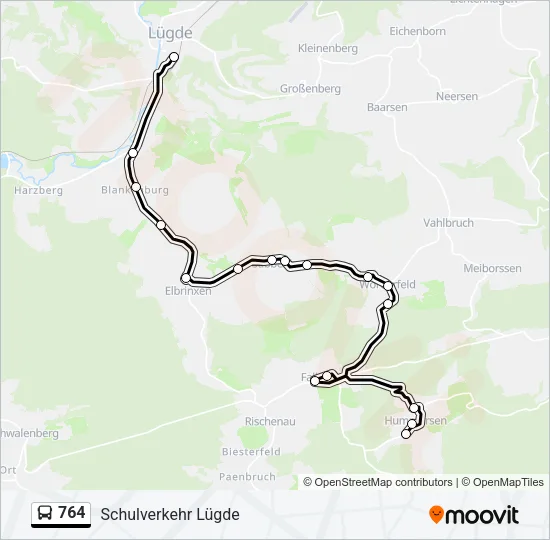 764 Bus Line Map