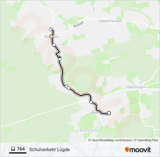 764 Bus Line Map