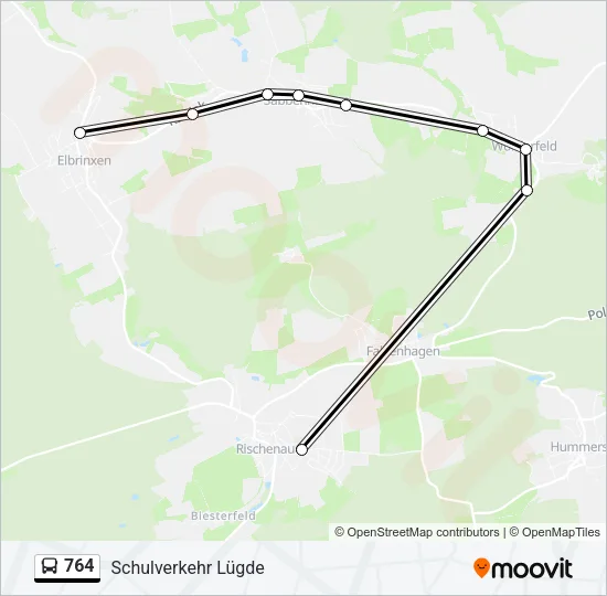 764 Bus Line Map