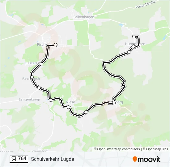 764 Bus Line Map