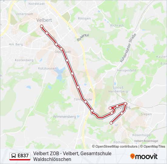 E837 Bus Line Map