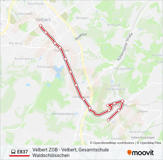 E837 Bus Line Map