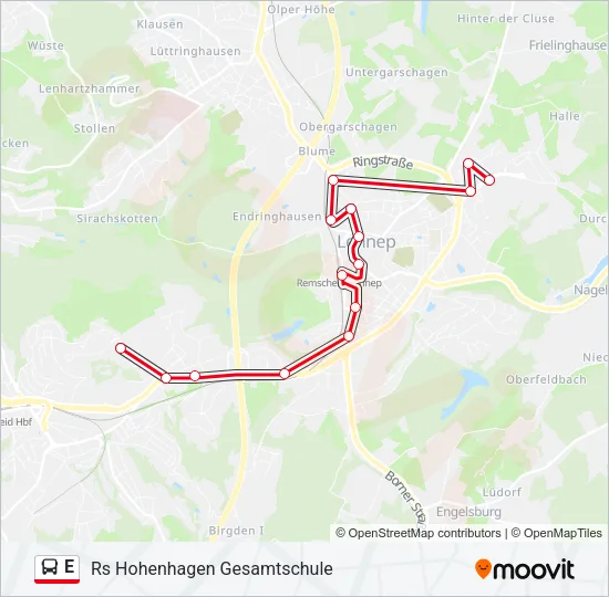 E Bus Line Map