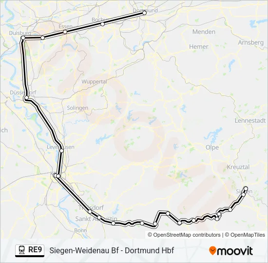 RE9 Train Line Map
