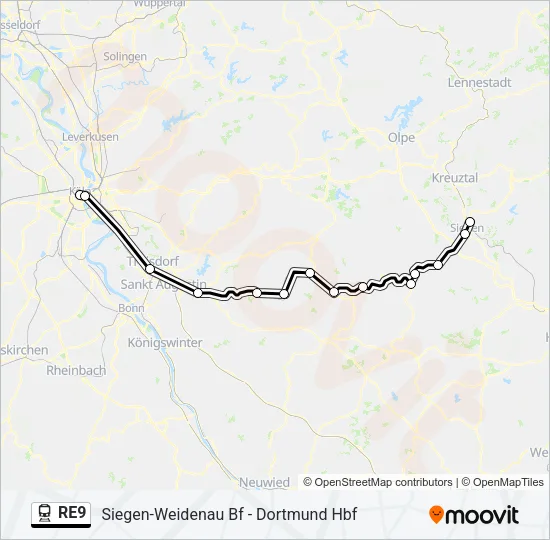 RE9 Train Line Map