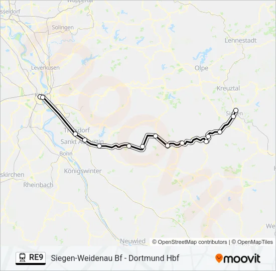 RE9 Train Line Map