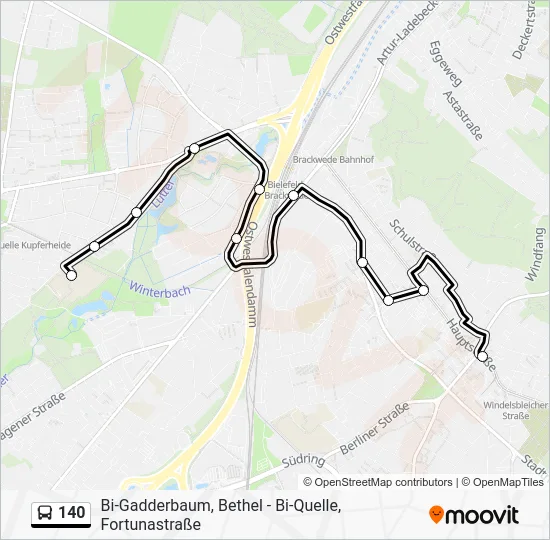 Автобус 140: карта маршрута