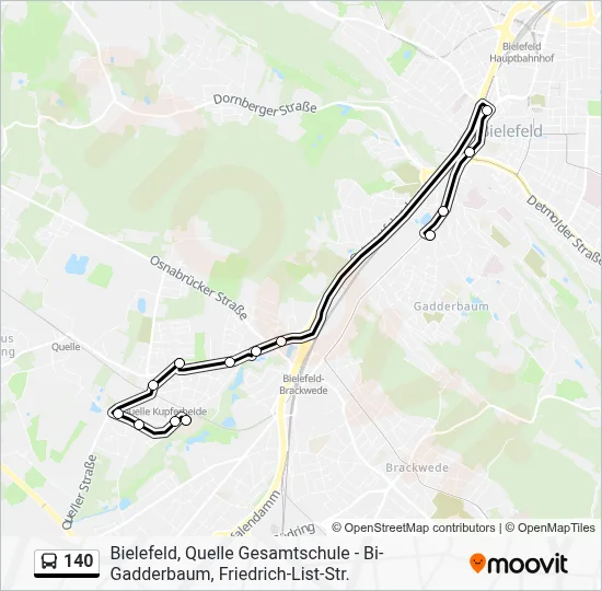 140 Bus Line Map