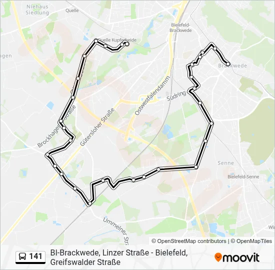 141 Bus Line Map