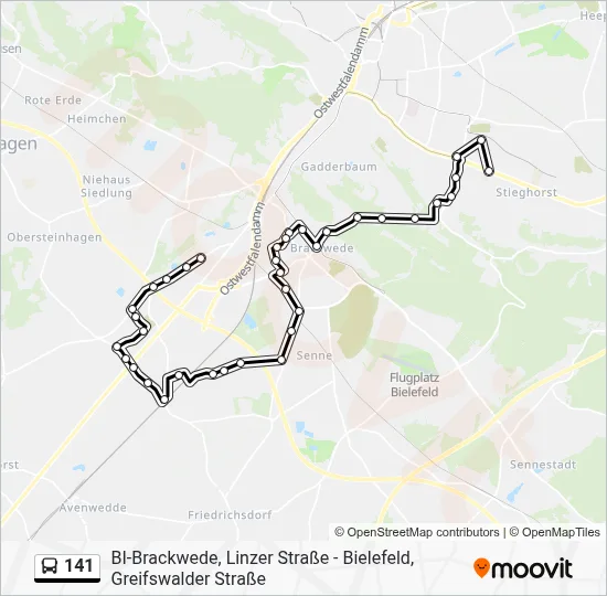141 Bus Line Map
