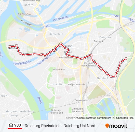 933 Bus Line Map