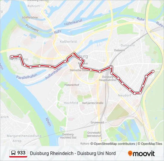 933 Bus Line Map