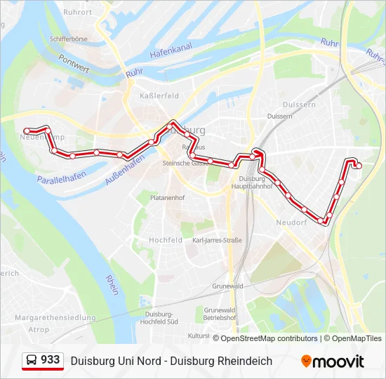 933 Bus Line Map