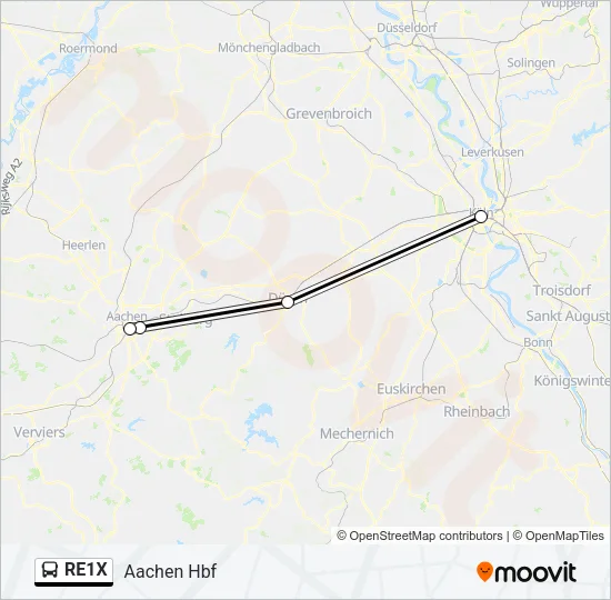 RE1X Bus Line Map