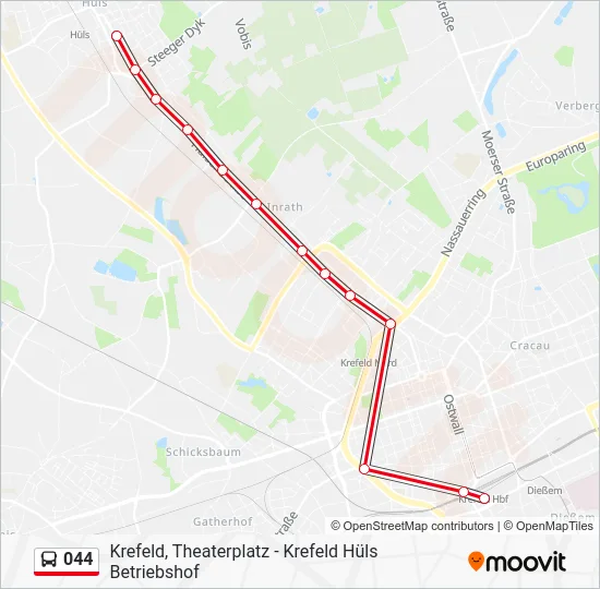 Автобус 044: карта маршрута