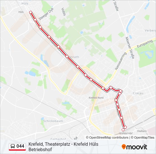 044 Bus Line Map