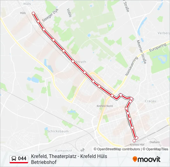 044 Bus Line Map