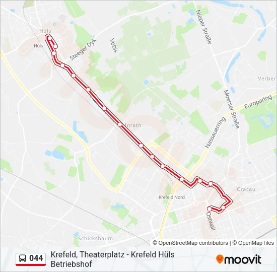 044 Bus Line Map
