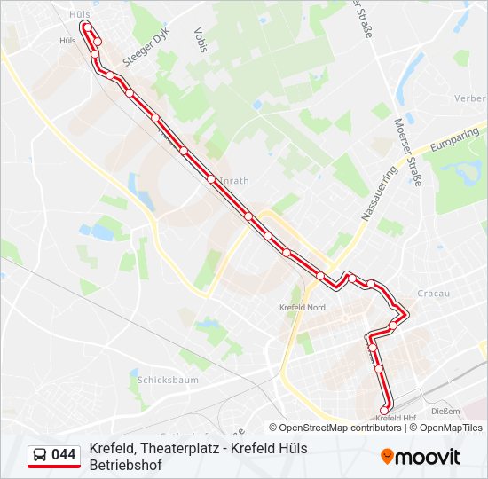 044 Bus Line Map