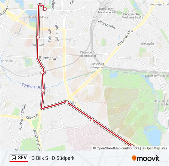 Автобус SEV: карта маршрута