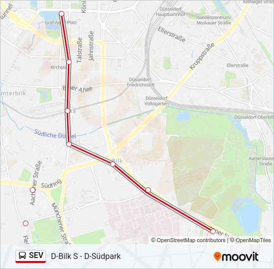Автобус SEV: карта маршрута
