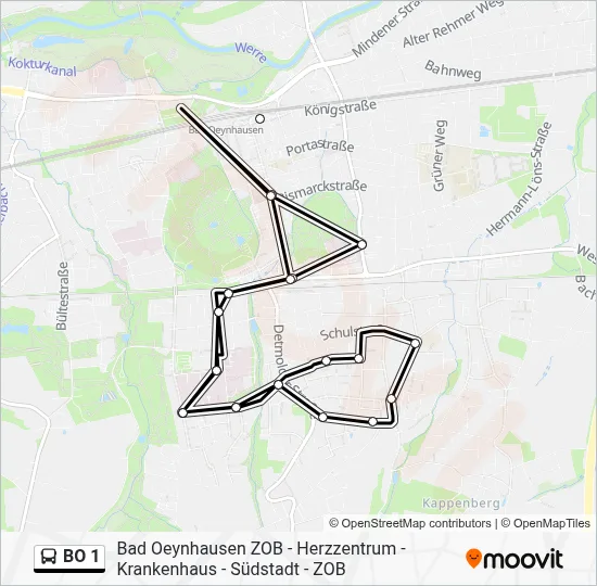 BO 1 Bus Line Map