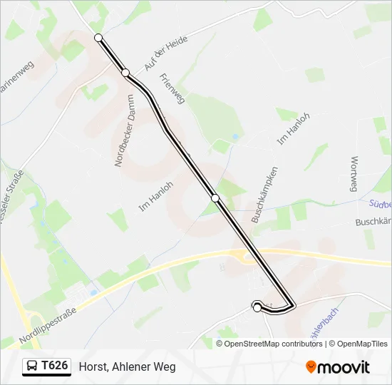 Автобус T626: карта маршрута